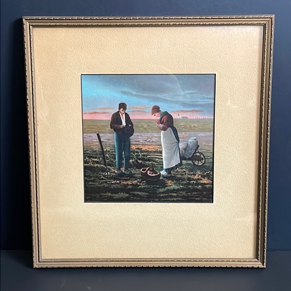 Vintage Framed Print Farmer Home Cottage Decor Wall Decor - Picture 1 of 12